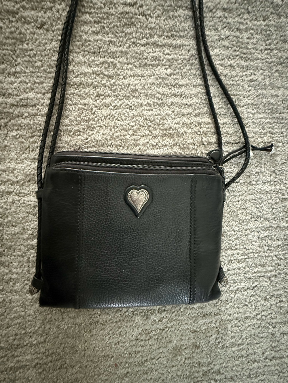 Brighton leather organizer built in wallet! purse crossbody black